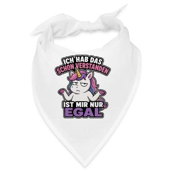 Gelangweiltes Einhorn Spruchmotiv - Bandana - Weiß - Vorne
