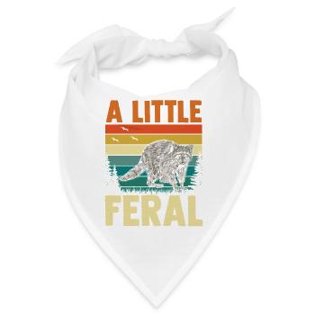 Trash Panda Raccoon A Little Feral - Bandana - Weiß - Vorne