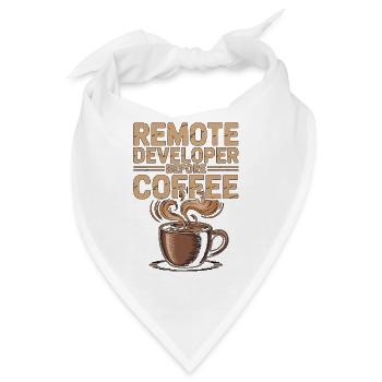 Remote Developer Before Remote Coder Coffee Lover - Bandana - Weiß - Vorne