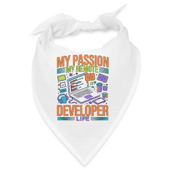 Remote Developer My Passion My Software Engineer - Bandana - Weiß - Vorne