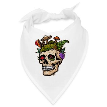 Pilzschädelgarten Pop Art - Bandana - Weiß - Vorne