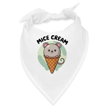 Mice Cream Lustiges Maus Eis Motiv - Bandana - Weiß - Vorne