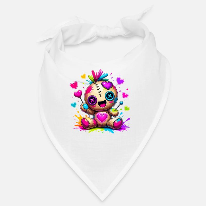 Jouet en peluche patchwork avec des cœurs néon Bandana