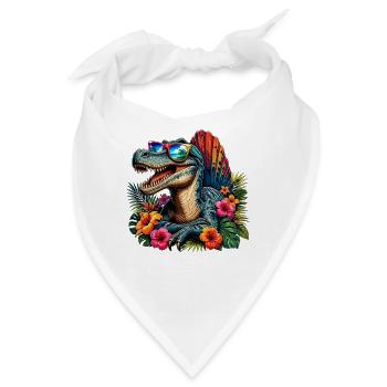 Tropen-Dinosaurier mit Sonnenbrille - Bandana - Weiß - Vorne