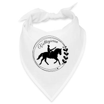 Voltigieren Mühle: Volti Pferdesport Pflichtübung - Bandana - Weiß - Vorne