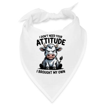 Kuh Attitüde Spruch - Bandana - Weiß - Vorne