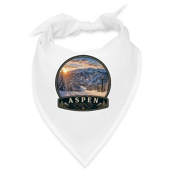 Colorado Aspen Skigebiet Skiurlaub Snowboard - Bandana - Weiß - Vorne