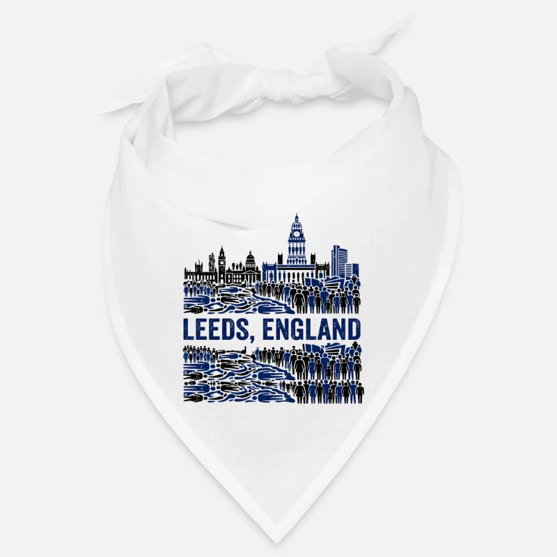 Leeds England Skyline With Crowded Urban Bandana