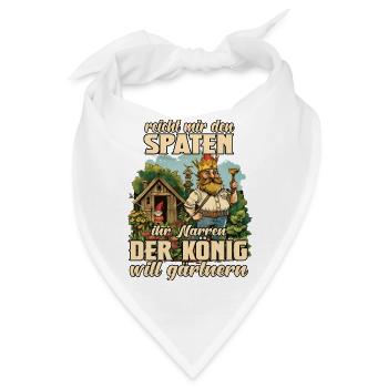 Kleingarten Gartenkönig Gartenzwerg Gärter - Bandana - Weiß - Vorne