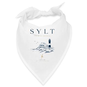 Sylt Nordsee Motiv – Leuchtturm & Dünen - Bandana - Weiß - Vorne