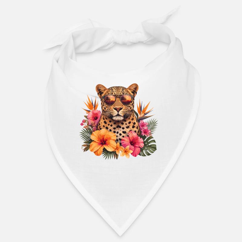 Leopardensonnenbrille mit Blumen Bandana