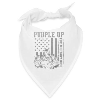 Lila für Militärkinder, Infanterie-Militärkinder - Bandana - Weiß - Vorne
