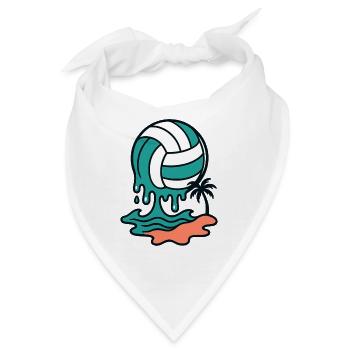 Tropfender Beachvolleyball - Bandana - Weiß - Vorne