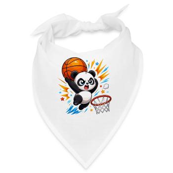 Kraftvoller Panda Slam Dunk - Bandana - Weiß - Vorne