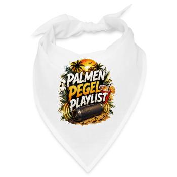 Palmen Pegel Playlist Urlaub Party Mallorca Bier - Bandana - Weiß - Vorne