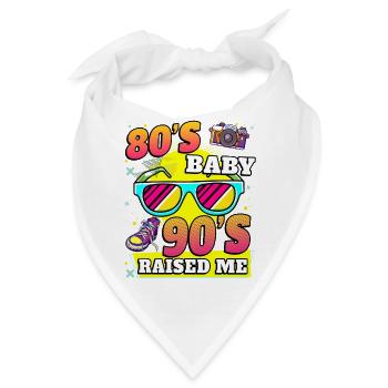 80er 90er Retro Vibe - Bandana - Weiß - Vorne