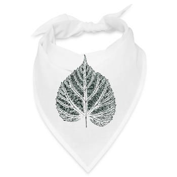 Lindenblatt - Natur Blätter  - Bandana - Weiß - Vorne
