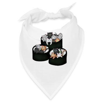 Sushi-Katzen im Sushi süßes Kawaii japanisches Geschenk - Bandana - Weiß - Vorne