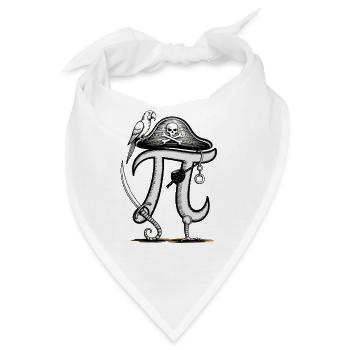 Piraten Abenteuer Mit Pi Symbol Und Papagei - Bandana - Weiß - Vorne