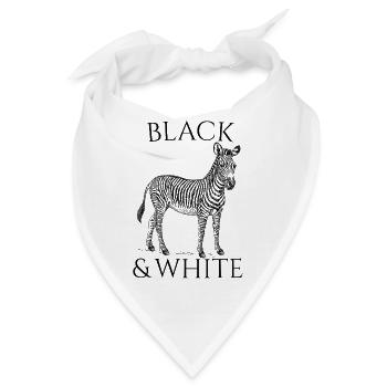 Black & White Vector Zebra – Tierdesign - Bandana - Weiß - Vorne