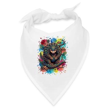 Pangolin-Aquarellporträt - Bandana - Weiß - Vorne