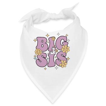 Geschlechterenthüllung: Big Sis Big Sister Babyparty-Team - Bandana - Weiß - Vorne
