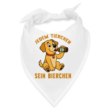 Jedem Tierchen sein Bierchen Hund trinkt Bier - Bandana - Weiß - Vorne