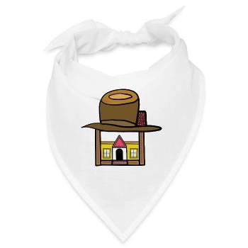 Fantasy Haus Häuser Kinder Kind  - Bandana - Weiß - Vorne