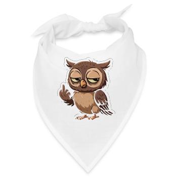 Freche Eulen-Geste Cartoon - Bandana - Weiß - Vorne