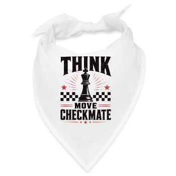 Schach Think Move Checkmate Shirt - Bandana - Weiß - Vorne