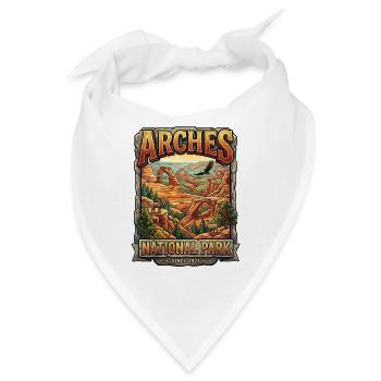 Retro-Poster des Arches-Nationalparks - Bandana - Weiß - Vorne