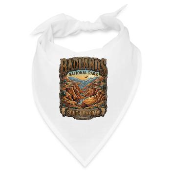Badlands Nationalpark Retro Druck South Dakota  - Bandana - Weiß - Vorne
