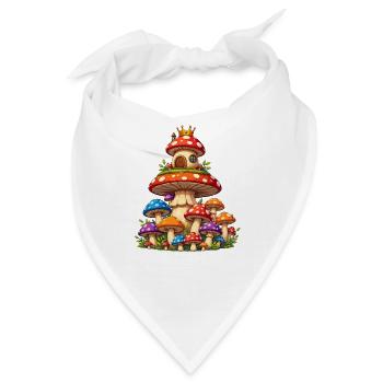Königliche Pilzhöhle - Bandana - Weiß - Vorne