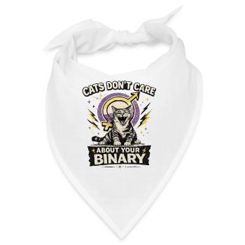Cats Don't Care About Your Binary Katze LGBTQ - Bandana - Weiß - Vorne