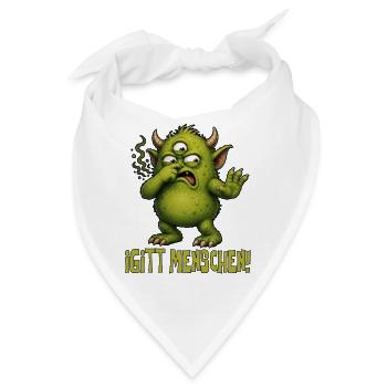 Grüner Monster Igitt Menschen - Bandana - Weiß - Vorne