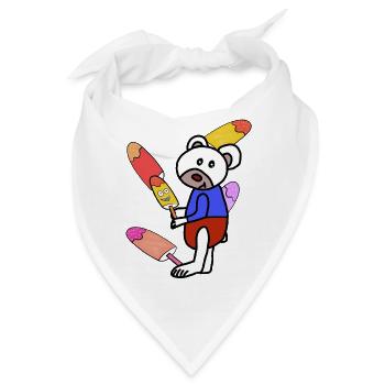 Eisbär Eisbären Eiskrem Eis Kinder Bär  - Bandana - Weiß - Vorne