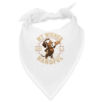 Mein Wiener ist echt eine Herausforderung! Lustige - Bandana - Weiß - Vorne