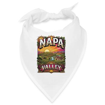 Weinberg im Napa Valley, Kalifornien - Bandana - Weiß - Vorne