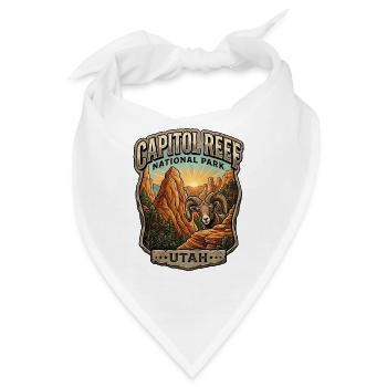 Capitol Reef Desert Ram Utah - Bandana - Weiß - Vorne