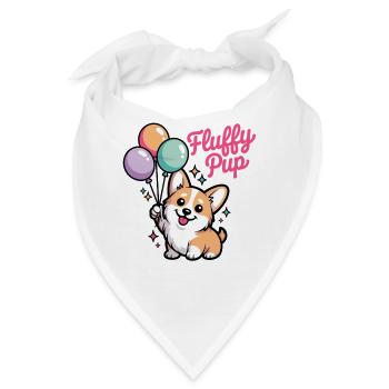 Corgi mit Ballons Geschenk für Corgi Fans - Bandana - Weiß - Vorne