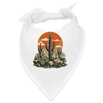 Desert Cactus Sunset - Bandana - Weiß - Vorne