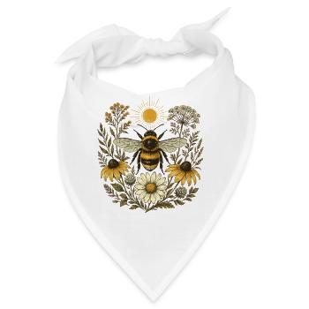 Hummel-Wildblumen - Bandana - Weiß - Vorne