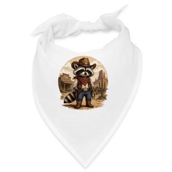 Waschbär Cowboy im Westen - Bandana - Weiß - Vorne