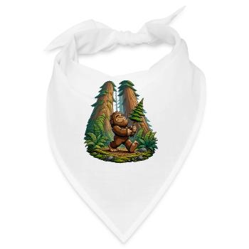 Waldfreund Bigfoot im Waldpfad - Bandana - Weiß - Vorne