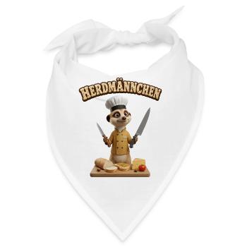 Ein lustiges Erdmännchen als Koch Herdmännchen - Bandana - Weiß - Vorne