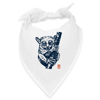 Tarsier mit Kanji - Bandana - Weiß - Vorne