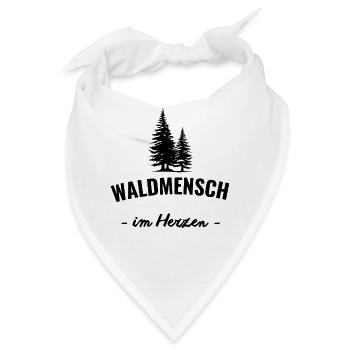 Waldmensch im Herzen - Bandana - Weiß - Vorne