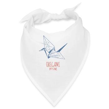 Origami Art Japanische Faltkunst Kranich Design - Bandana - Weiß - Vorne