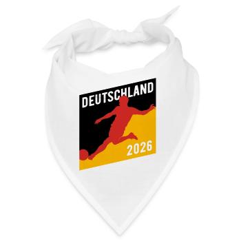 Fußball Fan Deutschland 2026 - Bandana - Weiß - Vorne