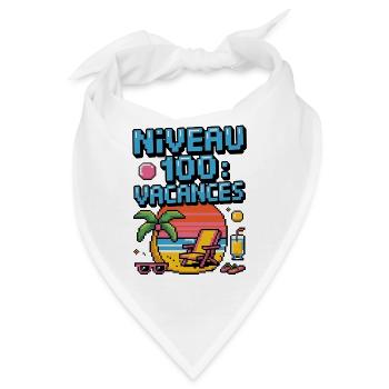 Level 100 Urlaubs-Pixelkunst - Bandana - Weiß - Vorne